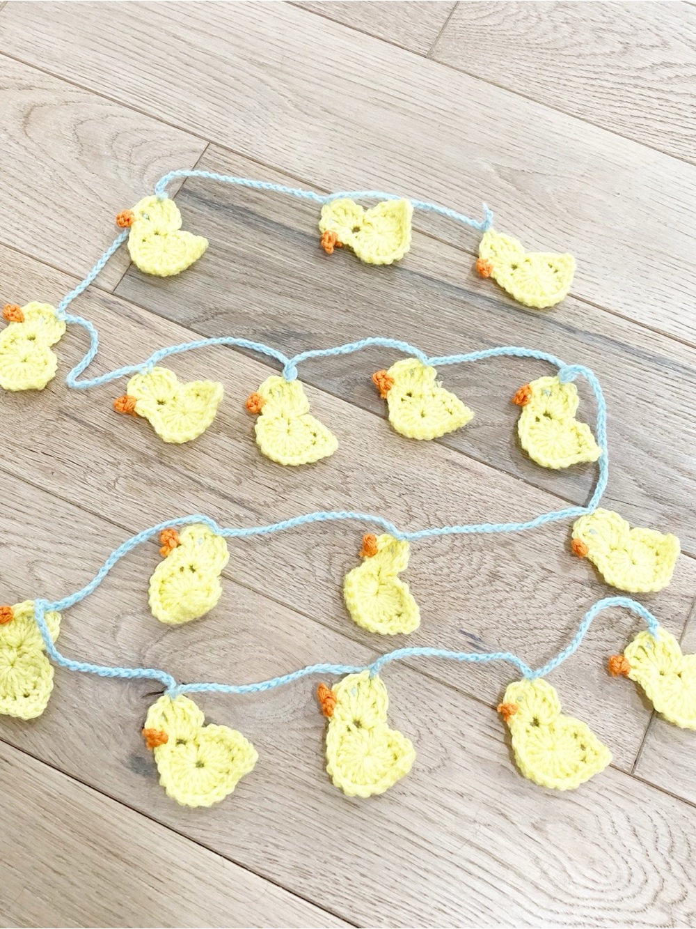 Handmade Yellow Rubber Duck Crochet Garland - Kids Decor